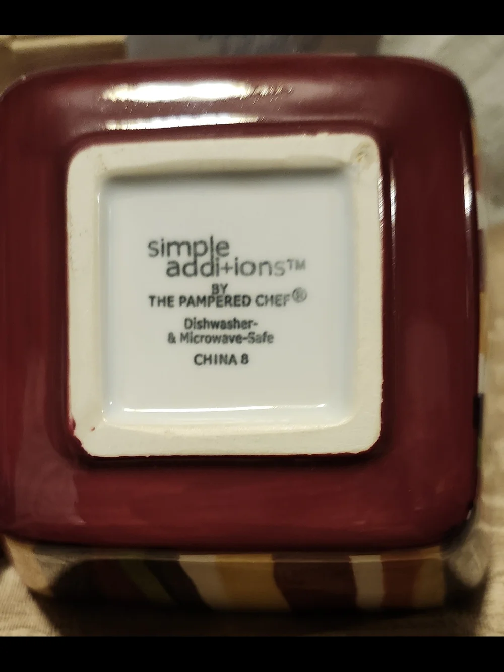 The Pampered Chef Striped Small Square Bowl 2016 NIB Party Dip Snacks Appetizers
